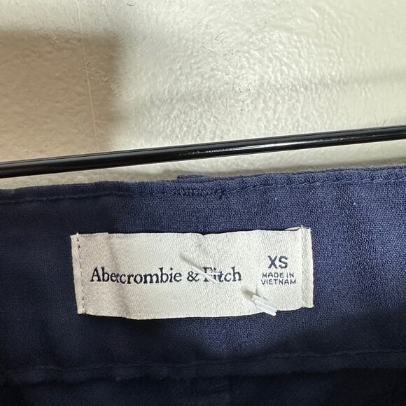 ABERCROMBIE & FITCH Tailored Wide Leg Pant Navy Blue Sz XS {3D23} - Picture 4 of 5